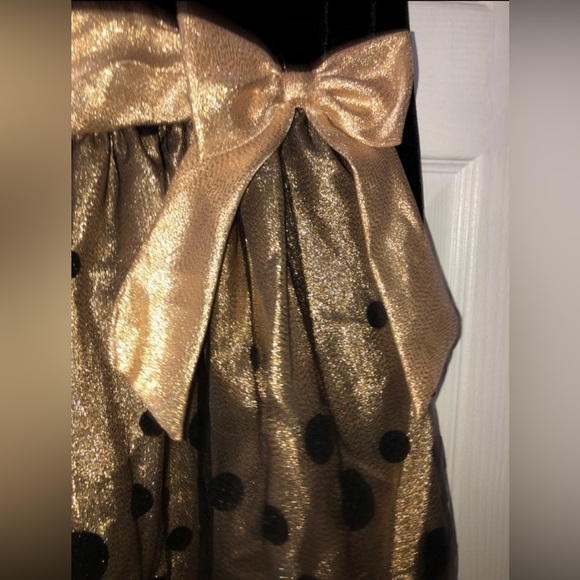 Black and Gold Polka Dot Dress - Picture 2 of 6